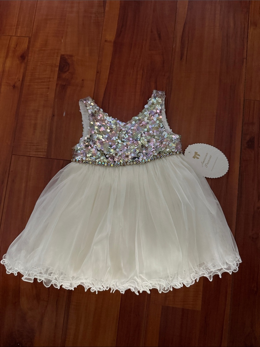 American Princess Ivory Tulle Dress with Iridescent Sequin Bodice
